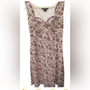 Faith Love Passion Cream And Pink Lined Floral Dress Size‎ 14